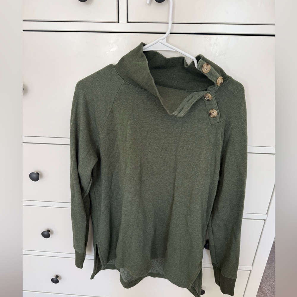 J. Crew Forest Green Cowl Neck Sweater